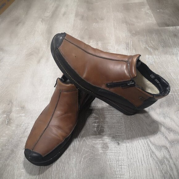 Rieker Anti Stress Ladies Size 39 (8.5 US) Brown & Black Faux Fur Lined Booties - Picture 1 of 12